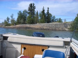 Boat leaving Fishing Island img_3560